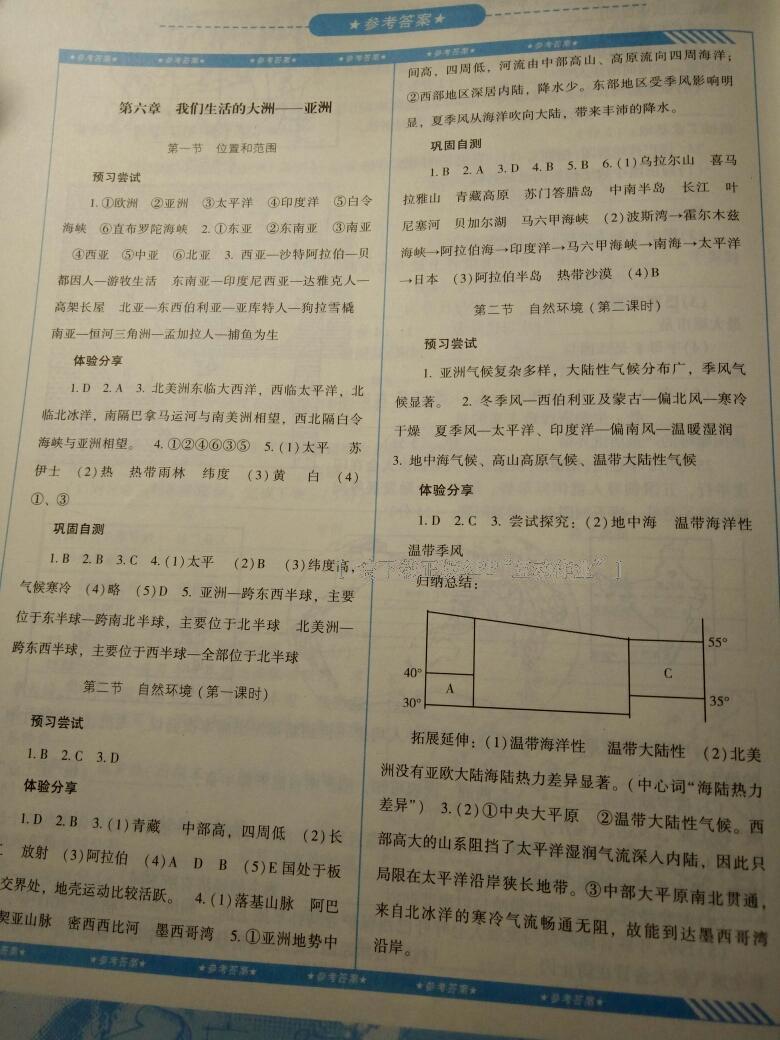 2015年課程基礎(chǔ)訓(xùn)練七年級地理下冊人教版湖南少年兒童出版社 第9頁