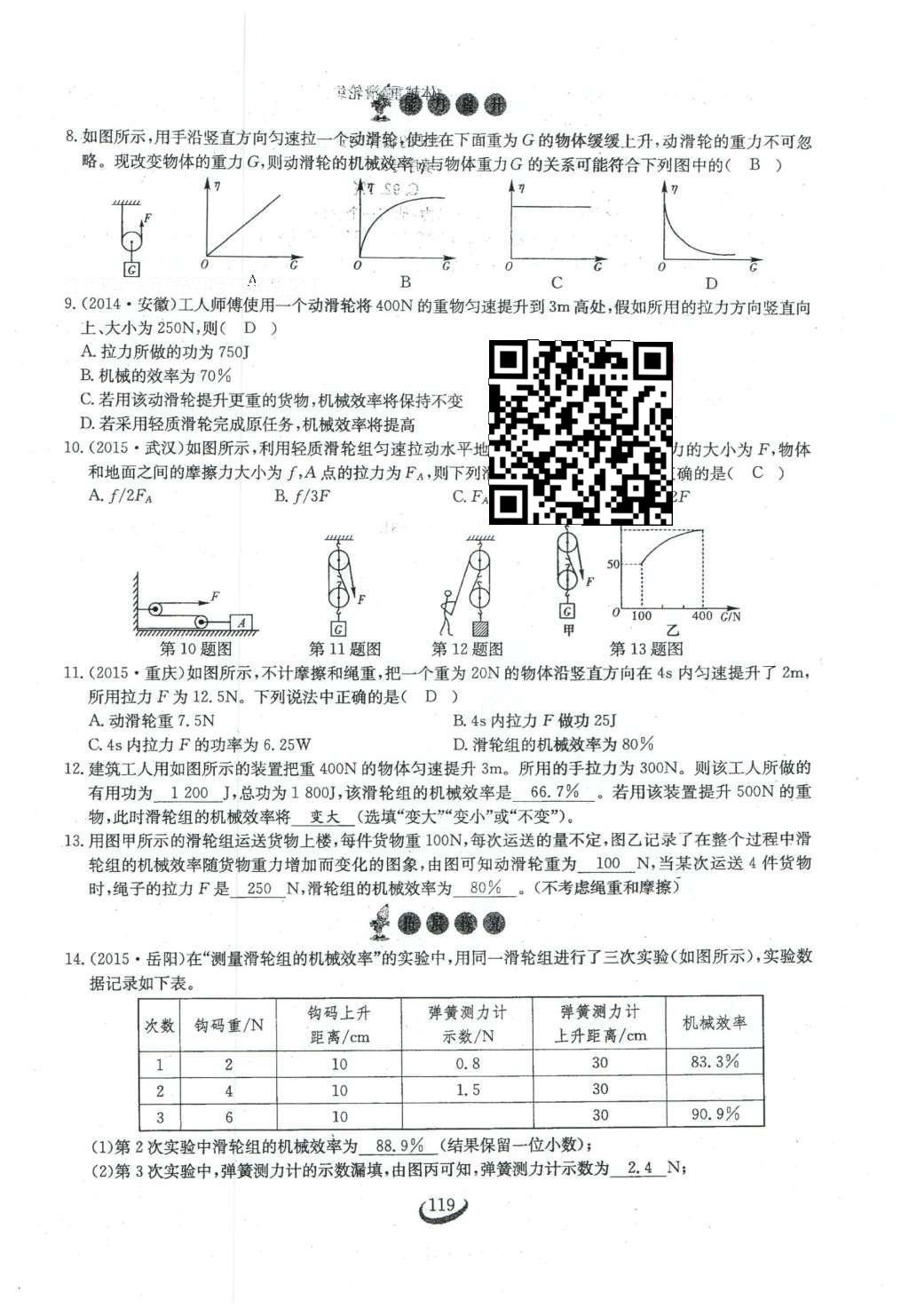 2016年思維新觀察八年級物理下冊人教版 第十二章 簡單機(jī)械第46頁