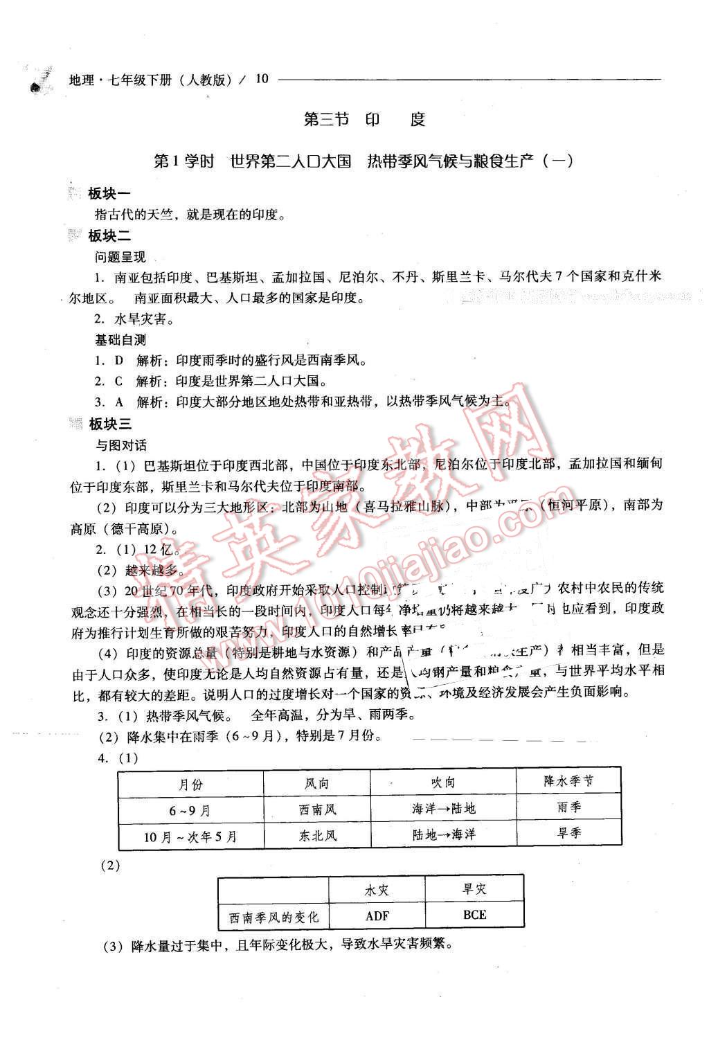 2016年新課程問題解決導學方案七年級地理下冊人教版 第10頁