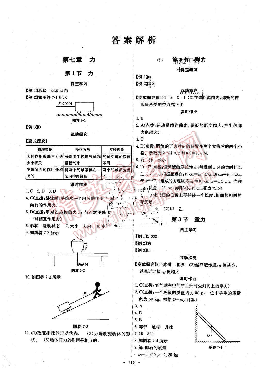 2016年长江全能学案同步练习册八年级物理下册人教版 第1页