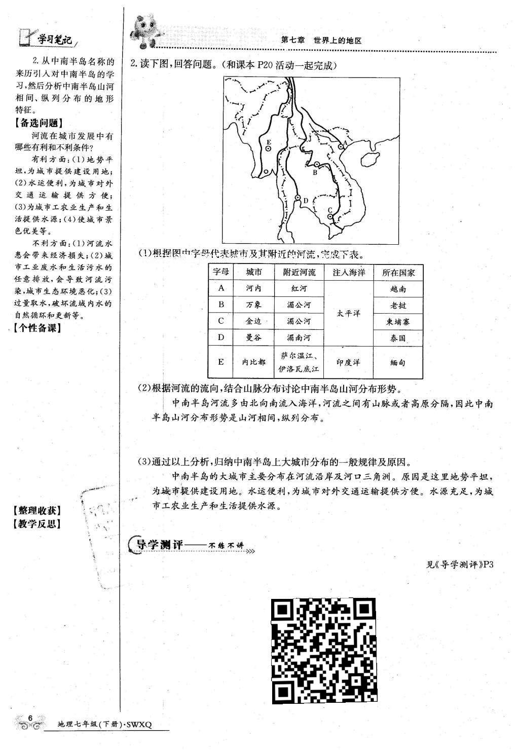 2016年金太阳导学案七年级地理下册商务星球版 第58页