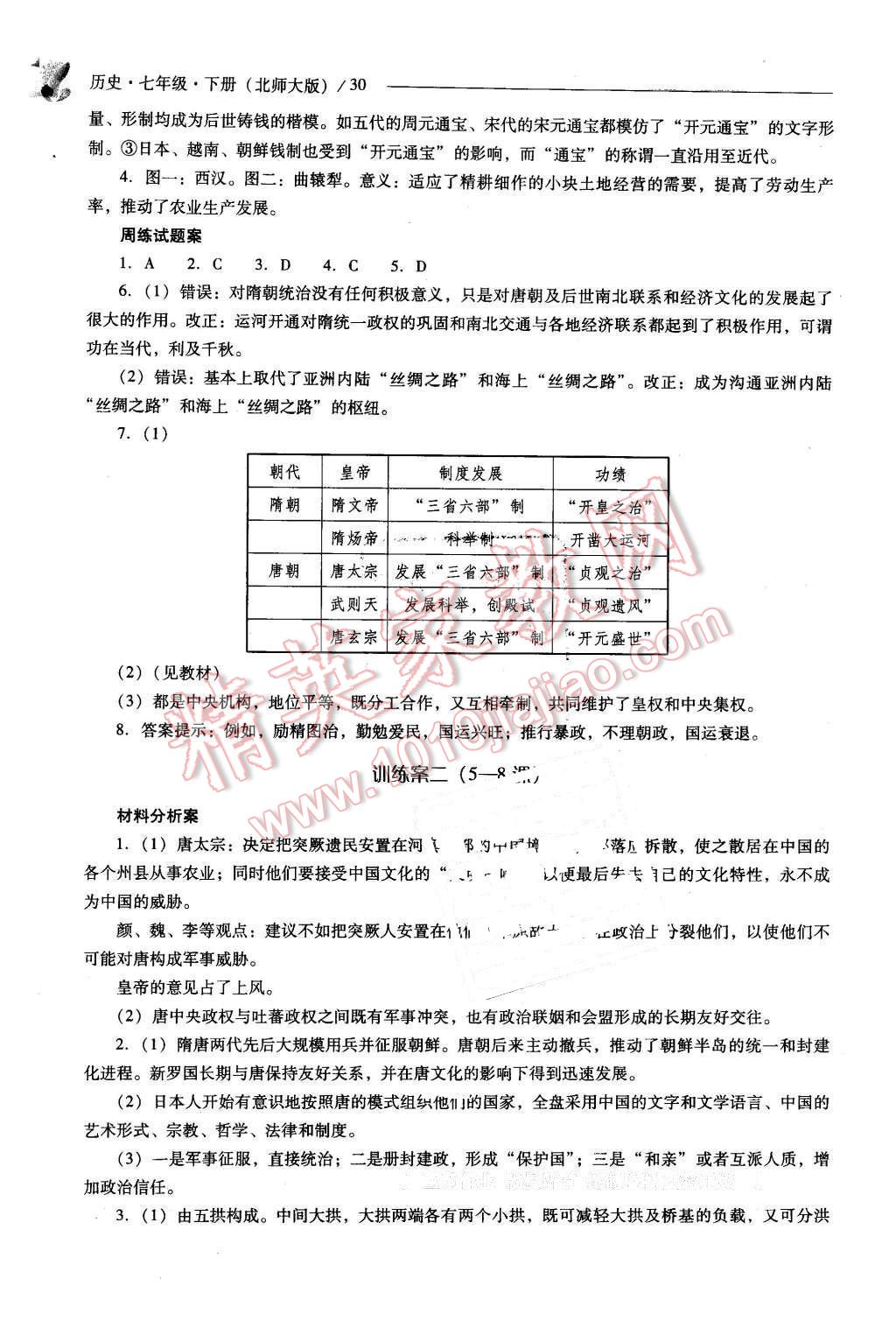 2016年新課程問題解決導(dǎo)學(xué)方案七年級歷史下冊北師大版 第30頁