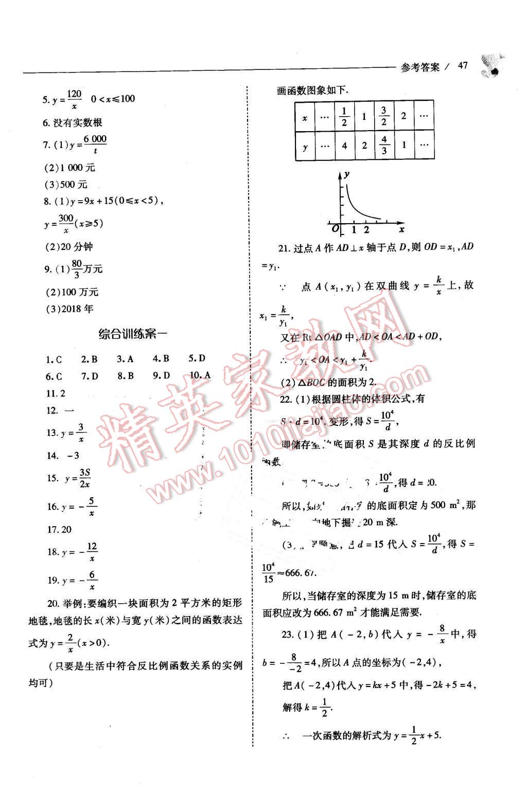 2016年新課程問(wèn)題解決導(dǎo)學(xué)方案九年級(jí)數(shù)學(xué)下冊(cè)人教版 第47頁(yè)