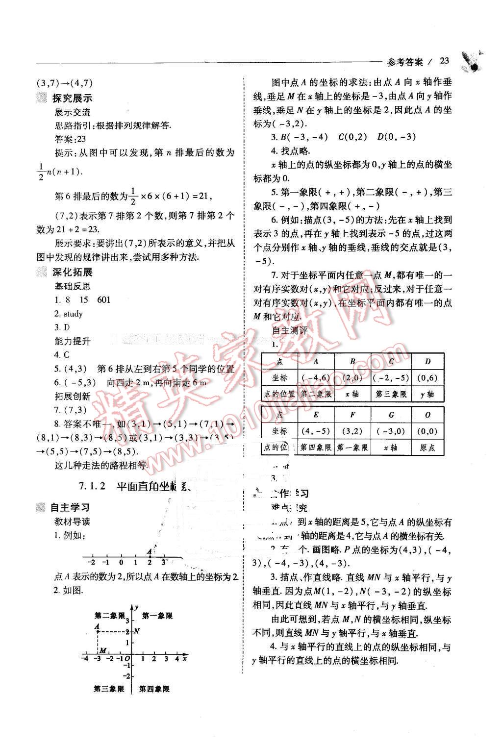 2016年新课程问题解决导学方案七年级数学下册人教版 第23页