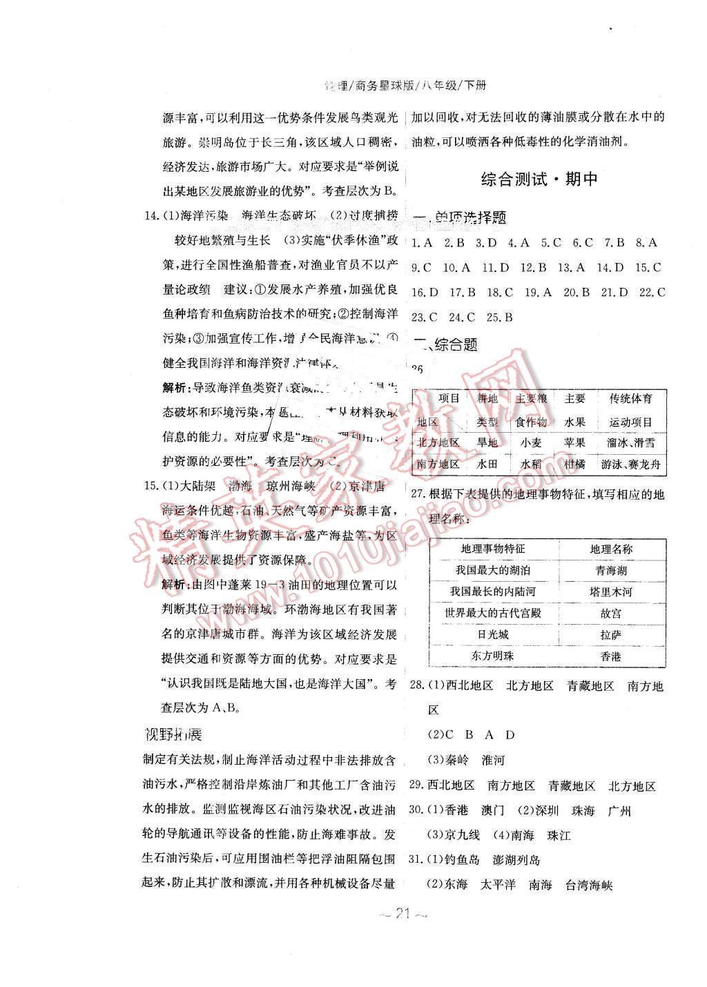 2016年新編基礎(chǔ)訓(xùn)練八年級地理下冊商務(wù)星球版 第13頁