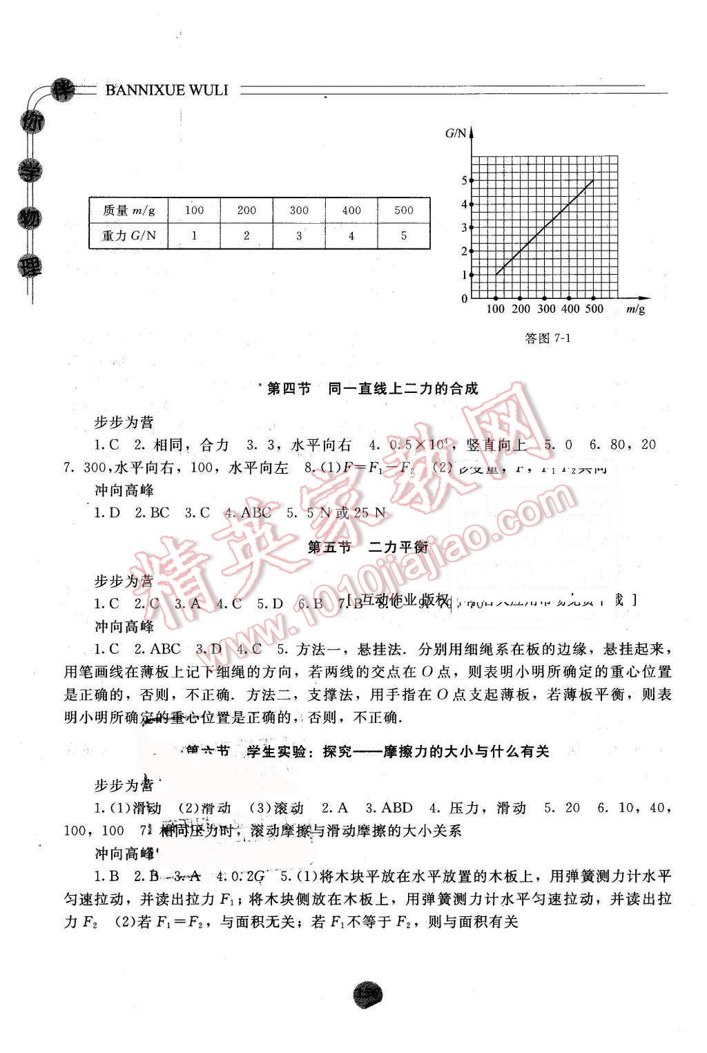 2016年伴你學(xué)八年級(jí)物理下冊(cè)北師大版北京師范大學(xué)出版社 第6頁(yè)