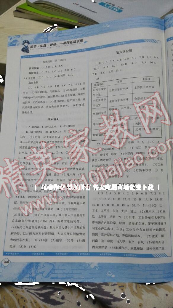 2015年课程基础训练七年级地理下册人教版湖南少年儿童出版社 第7页