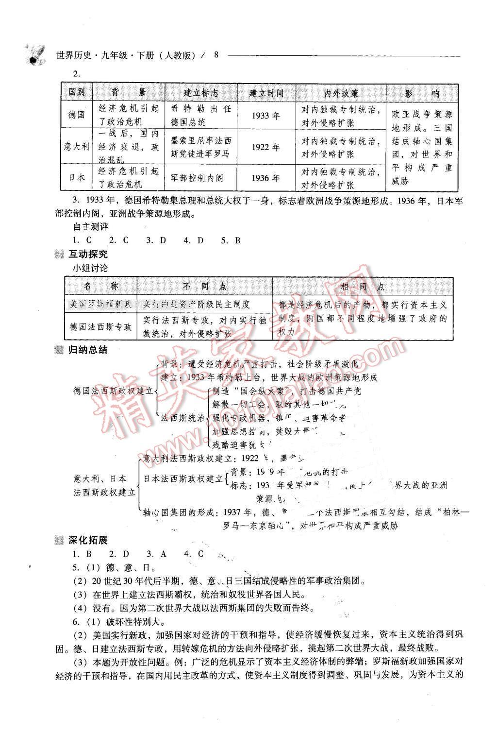 2016年新課程問(wèn)題解決導(dǎo)學(xué)方案九年級(jí)世界歷史下冊(cè)人教版 第8頁(yè)