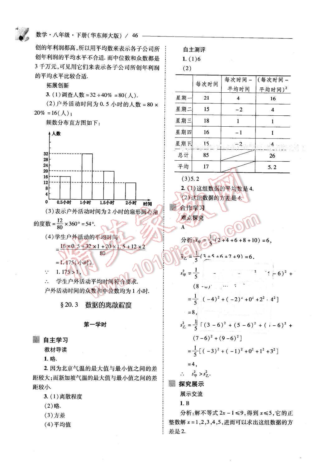 2016年新課程問題解決導(dǎo)學(xué)方案八年級(jí)數(shù)學(xué)下冊(cè)華東師大版 第46頁