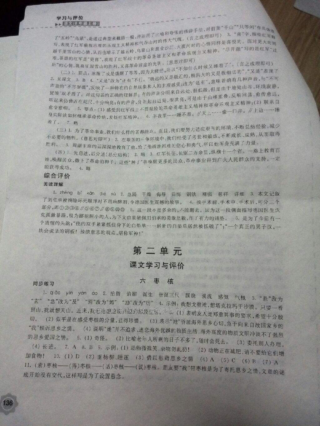 2015年學(xué)習(xí)與評(píng)價(jià)八年級(jí)語文上冊(cè)蘇教版江蘇鳳凰教育出版社 第27頁