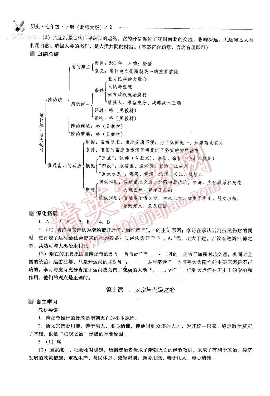 2016年新課程問題解決導(dǎo)學(xué)方案七年級歷史下冊北師大版 第2頁