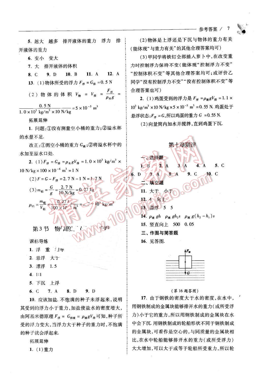 2016年新課程問題解決導學方案八年級物理下冊人教版 第7頁