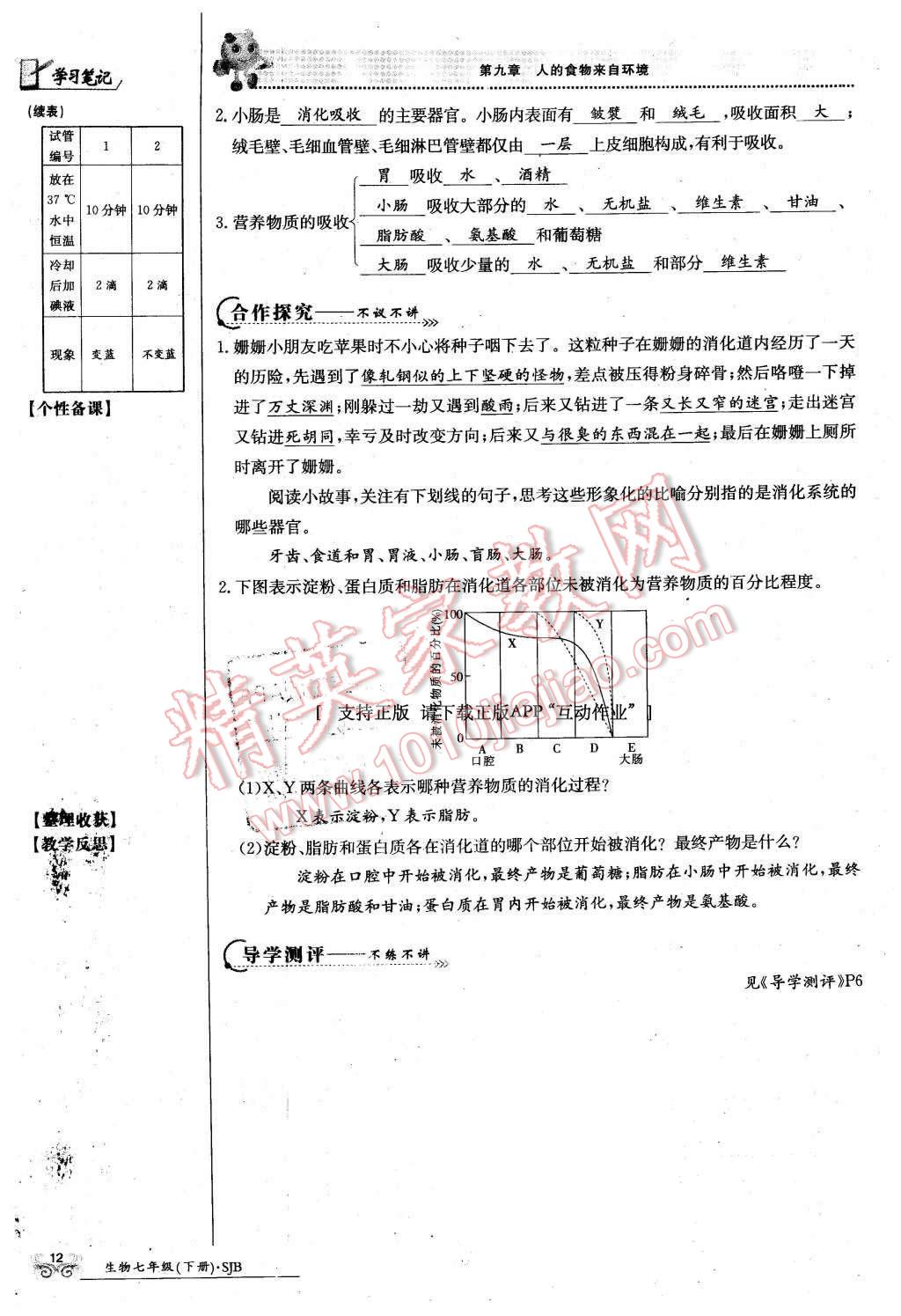 2016年金太阳导学案七年级生物下册苏教版 第12页