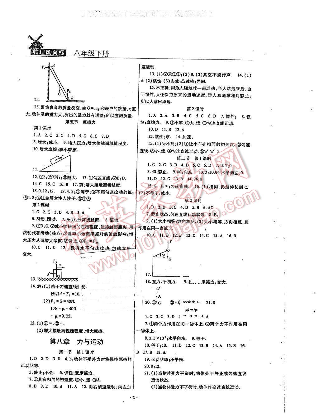 2016年物理風向標八年級下冊 第2頁