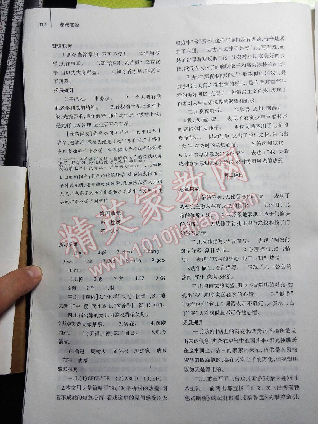 2015年基礎(chǔ)訓(xùn)練七年級(jí)語文下冊(cè)人教版僅限河南省使用大象出版社 第12頁