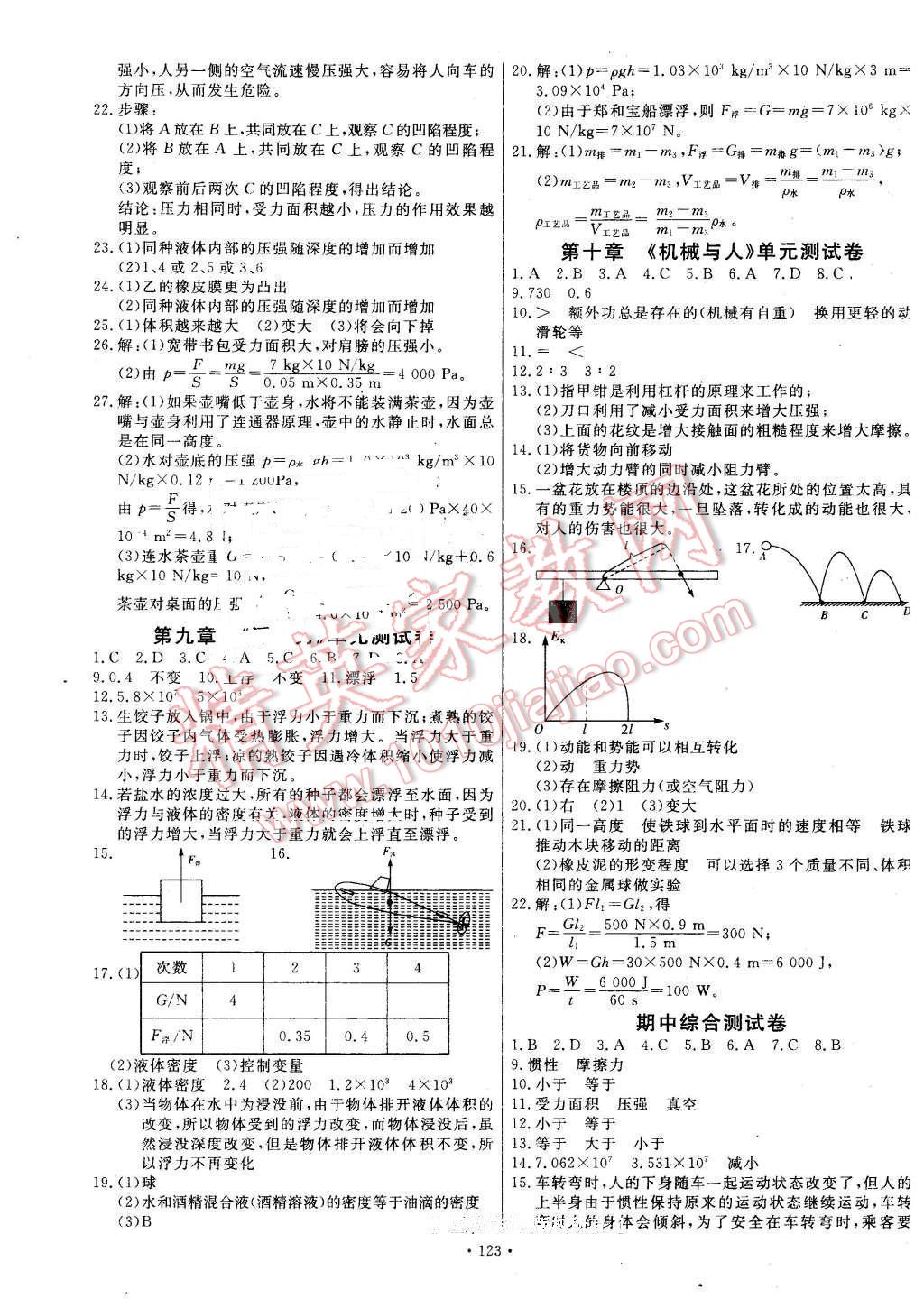 2016年導(dǎo)學(xué)與演練八年級(jí)物理下冊(cè)滬科版 第11頁(yè)