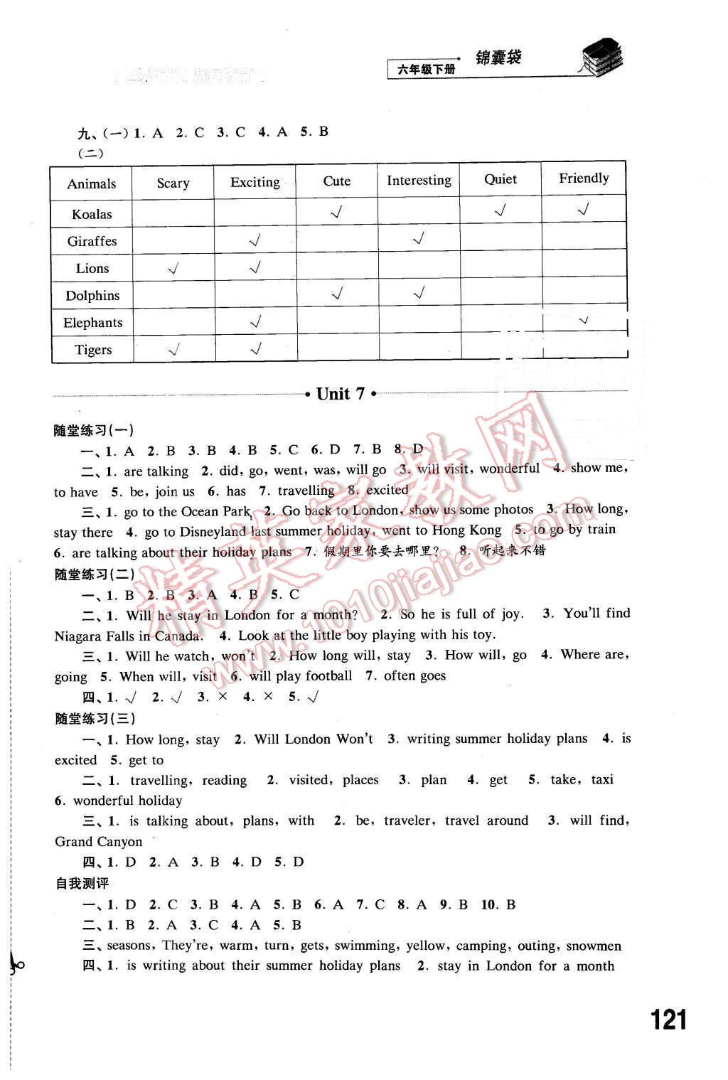 2016年同步练习六年级英语下册译林版江苏凤凰科学技术出版社 第7页