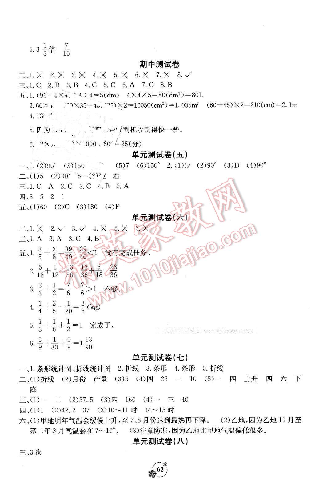 2016年自主學習能力測評單元測試五年級數(shù)學下冊A版 第2頁