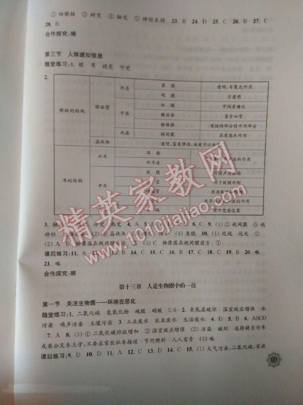 2015年學習與評價七年級生物學下冊蘇教版江蘇鳳凰教育出版社 第7頁