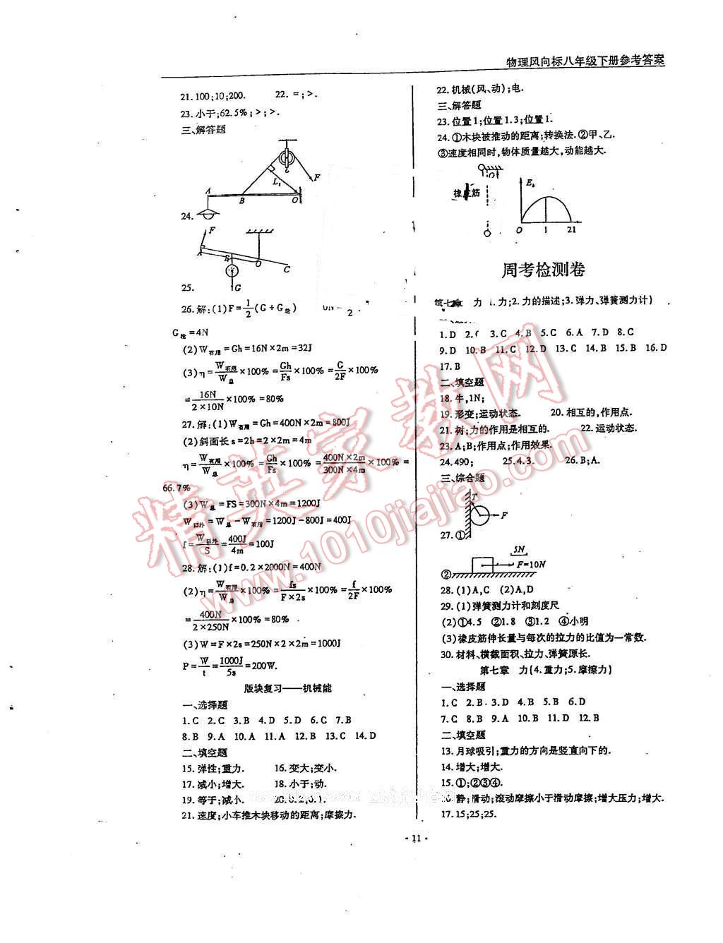 2016年物理風(fēng)向標(biāo)八年級(jí)下冊(cè) 第11頁(yè)