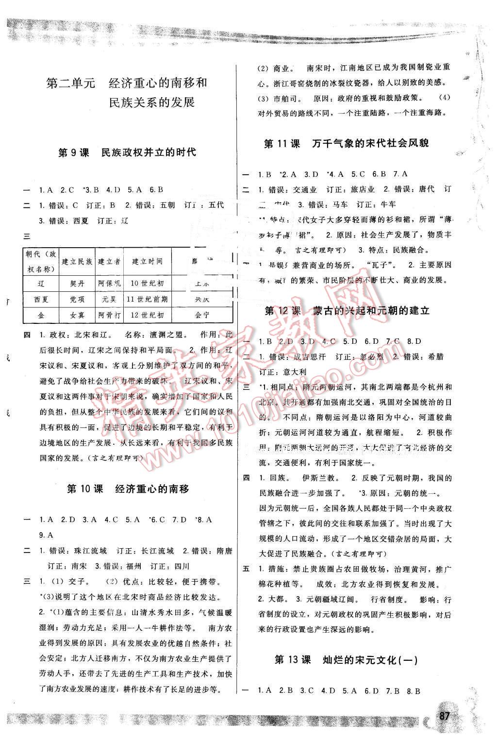 2016年頂尖課課練七年級中國歷史下冊人教版 第3頁