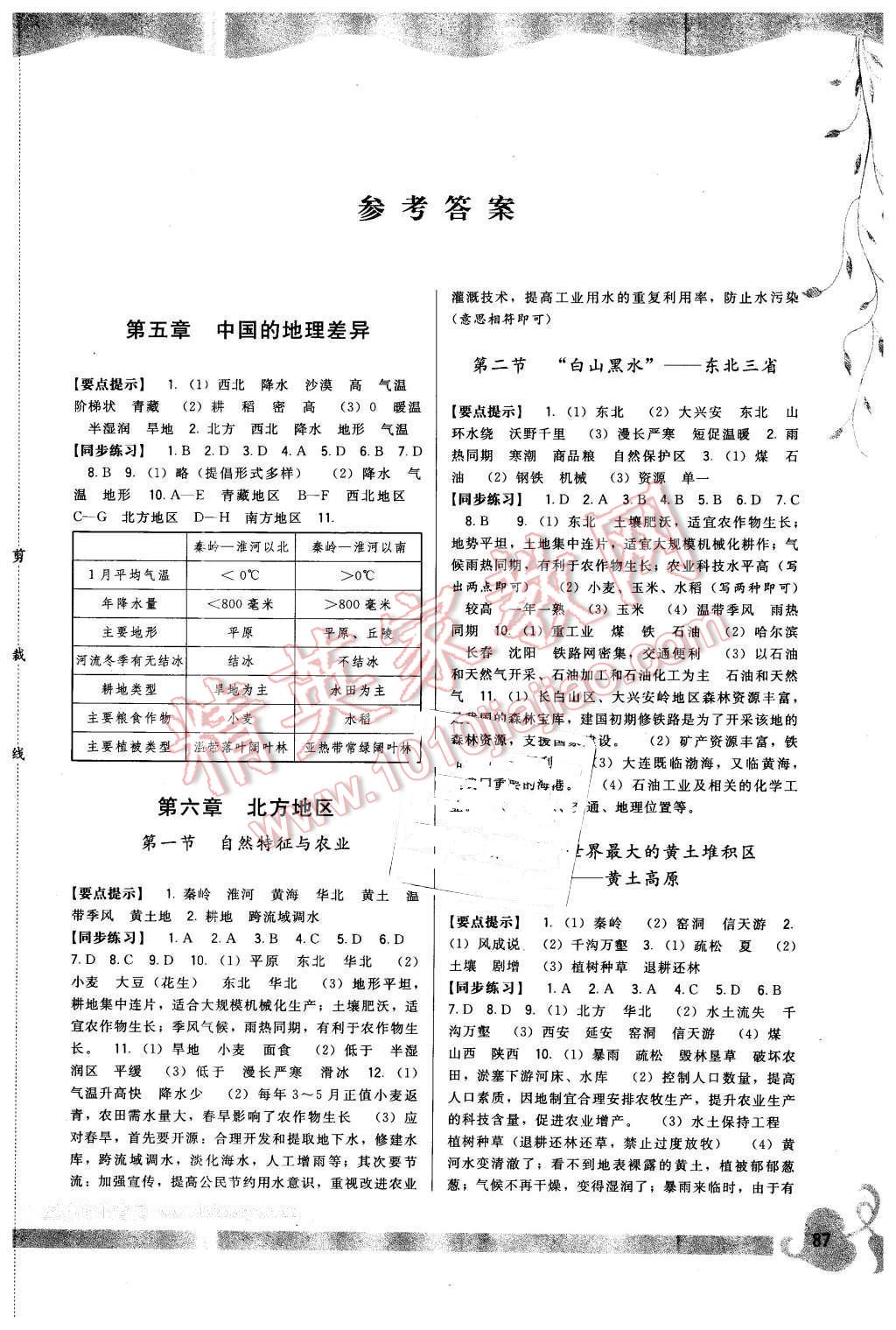 2016年顶尖课课练八年级地理下册人教版 第1页