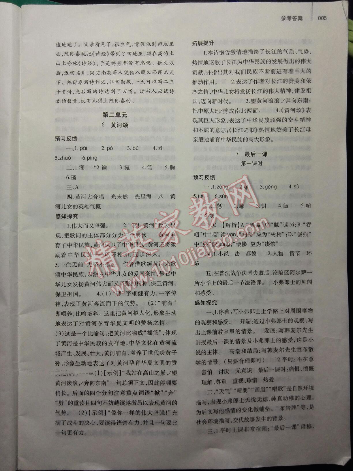 2015年基礎(chǔ)訓(xùn)練七年級(jí)語文下冊人教版僅限河南省使用大象出版社 第5頁