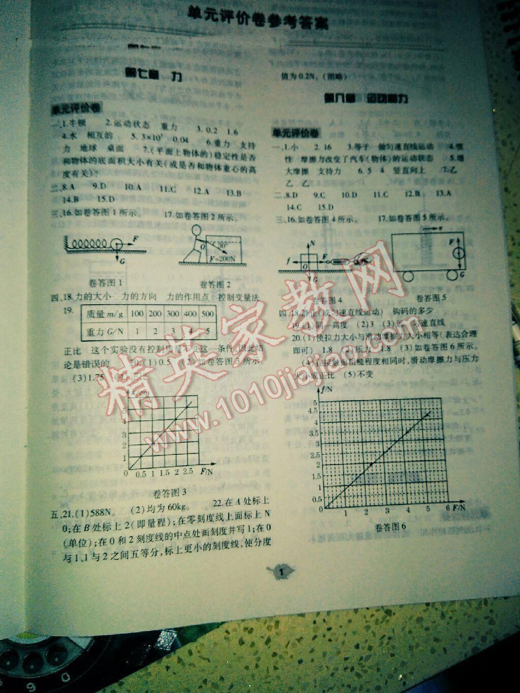 2015年基礎訓練含單元評價卷八年級物理下冊人教版 第53頁