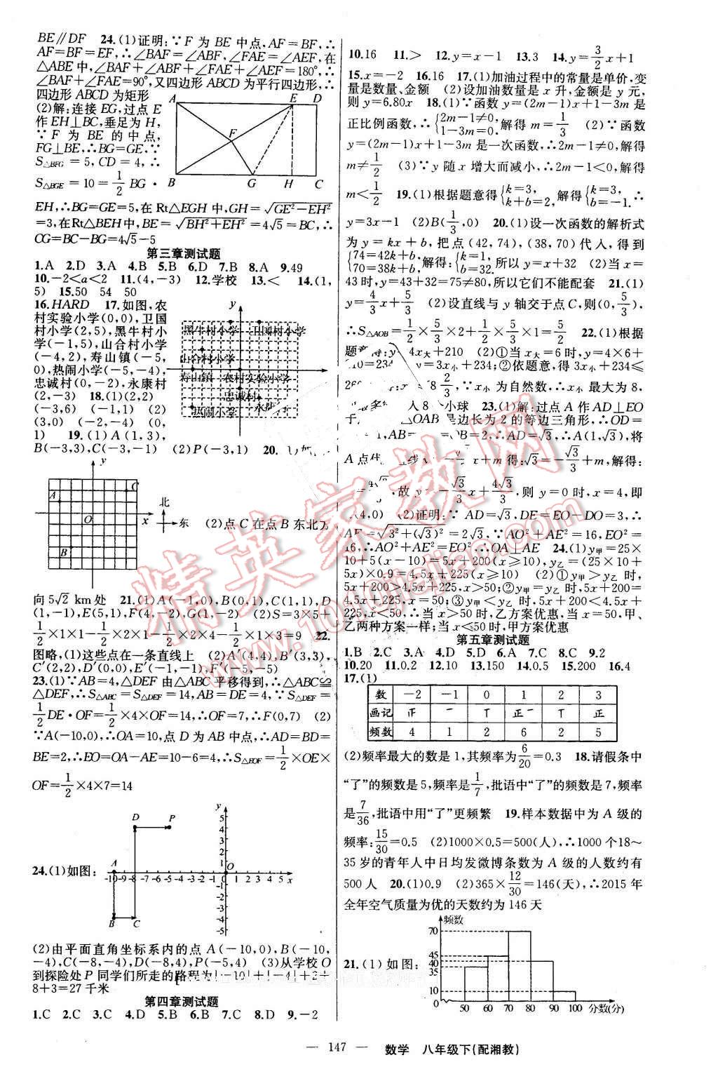 2016年黄冈金牌之路练闯考八年级数学下册湘教版 第15页