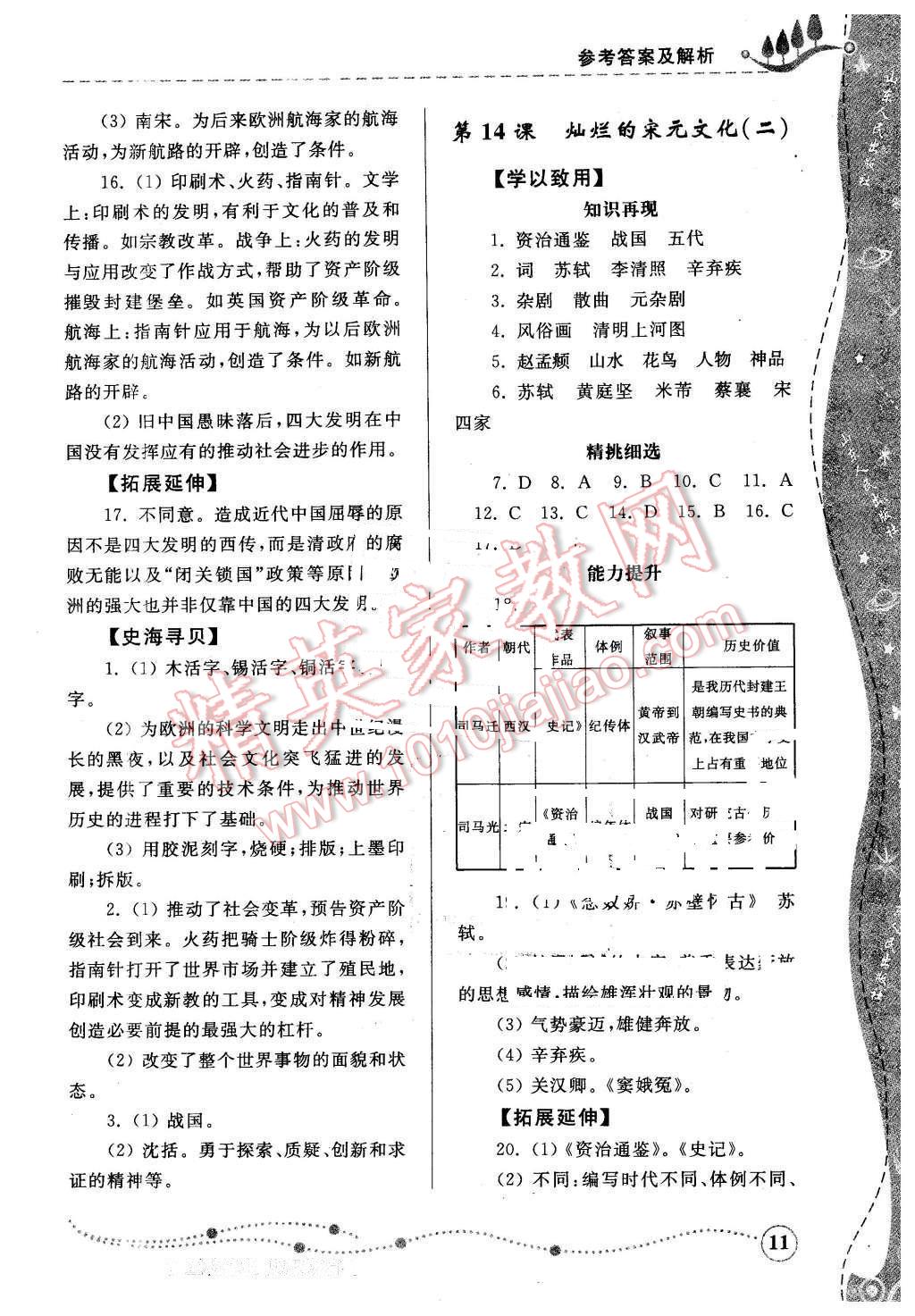 2016年綜合能力訓(xùn)練七年級(jí)歷史下冊(cè)人教版 第11頁(yè)