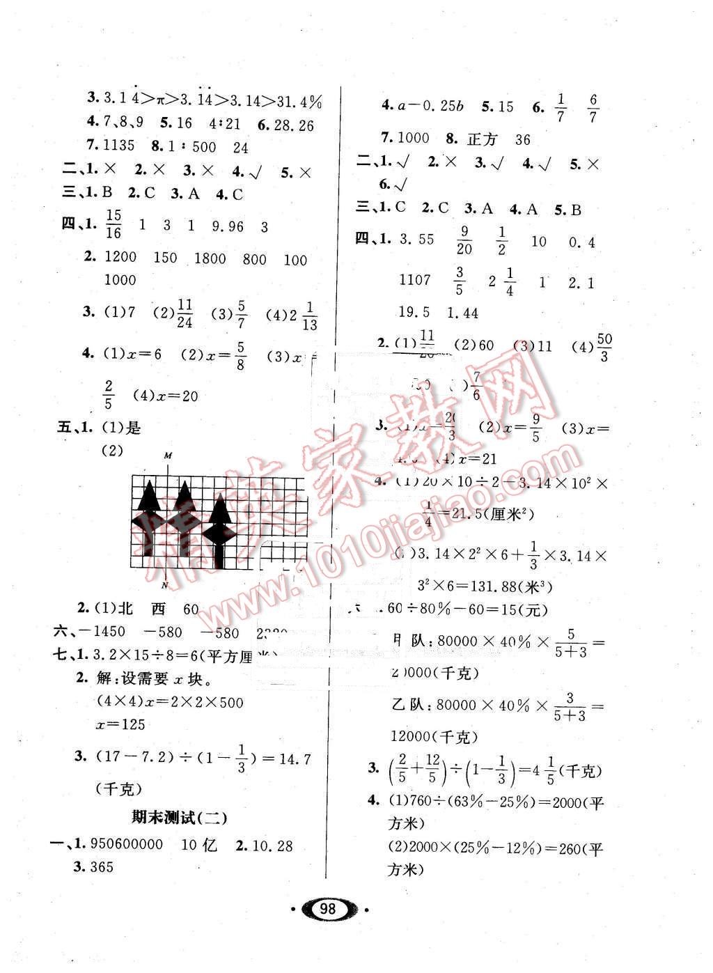 2016年小學(xué)生1課3練培優(yōu)作業(yè)本六年級(jí)數(shù)學(xué)下冊(cè)北師大版 第12頁(yè)