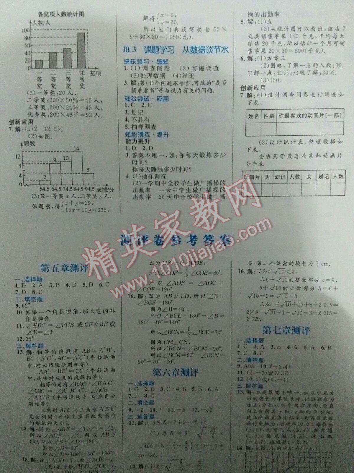 2016年初中同步测控优化设计七年级数学下册人教版 第43页