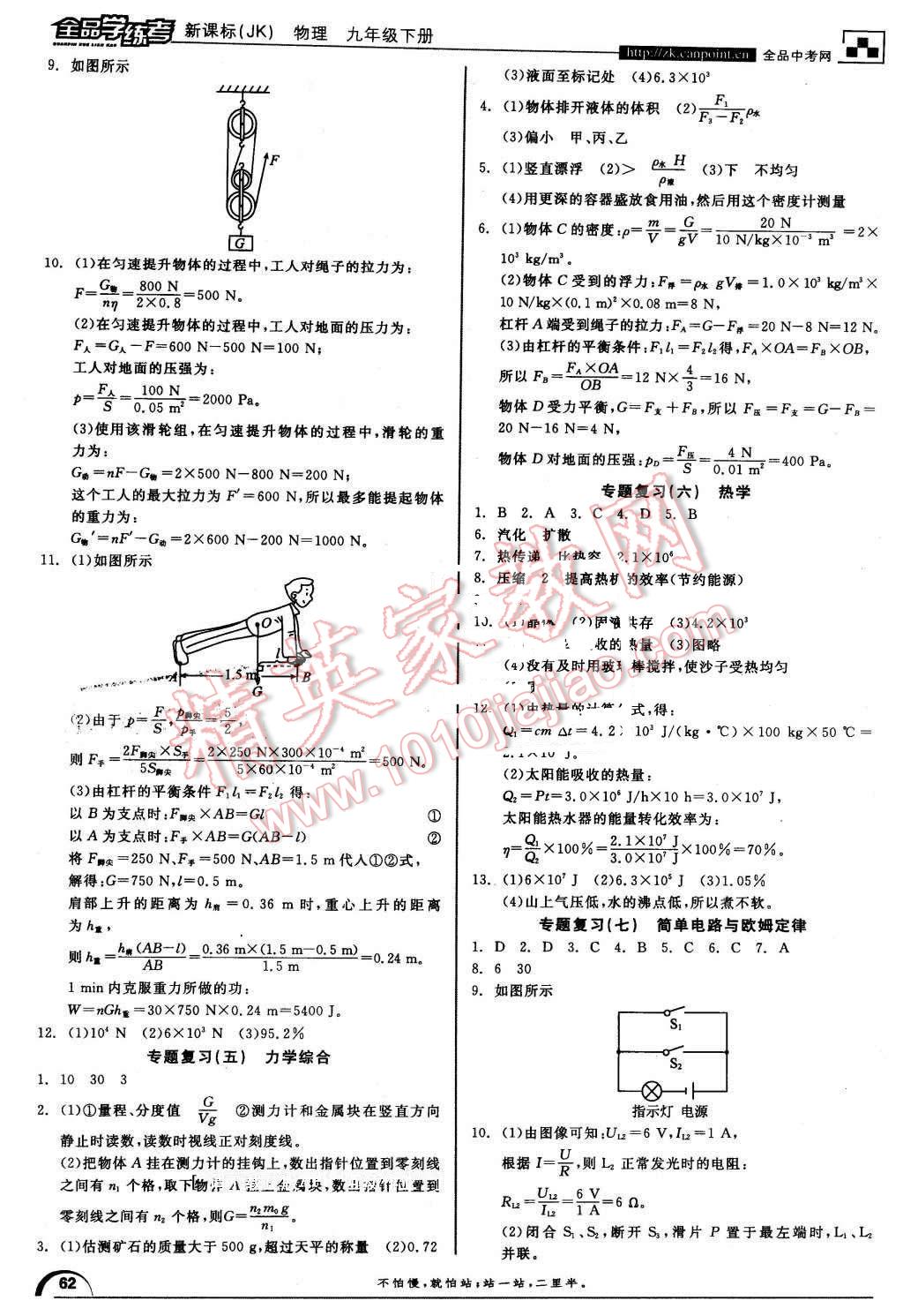 2016年全品學(xué)練考九年級(jí)物理下冊(cè)教科版 第12頁