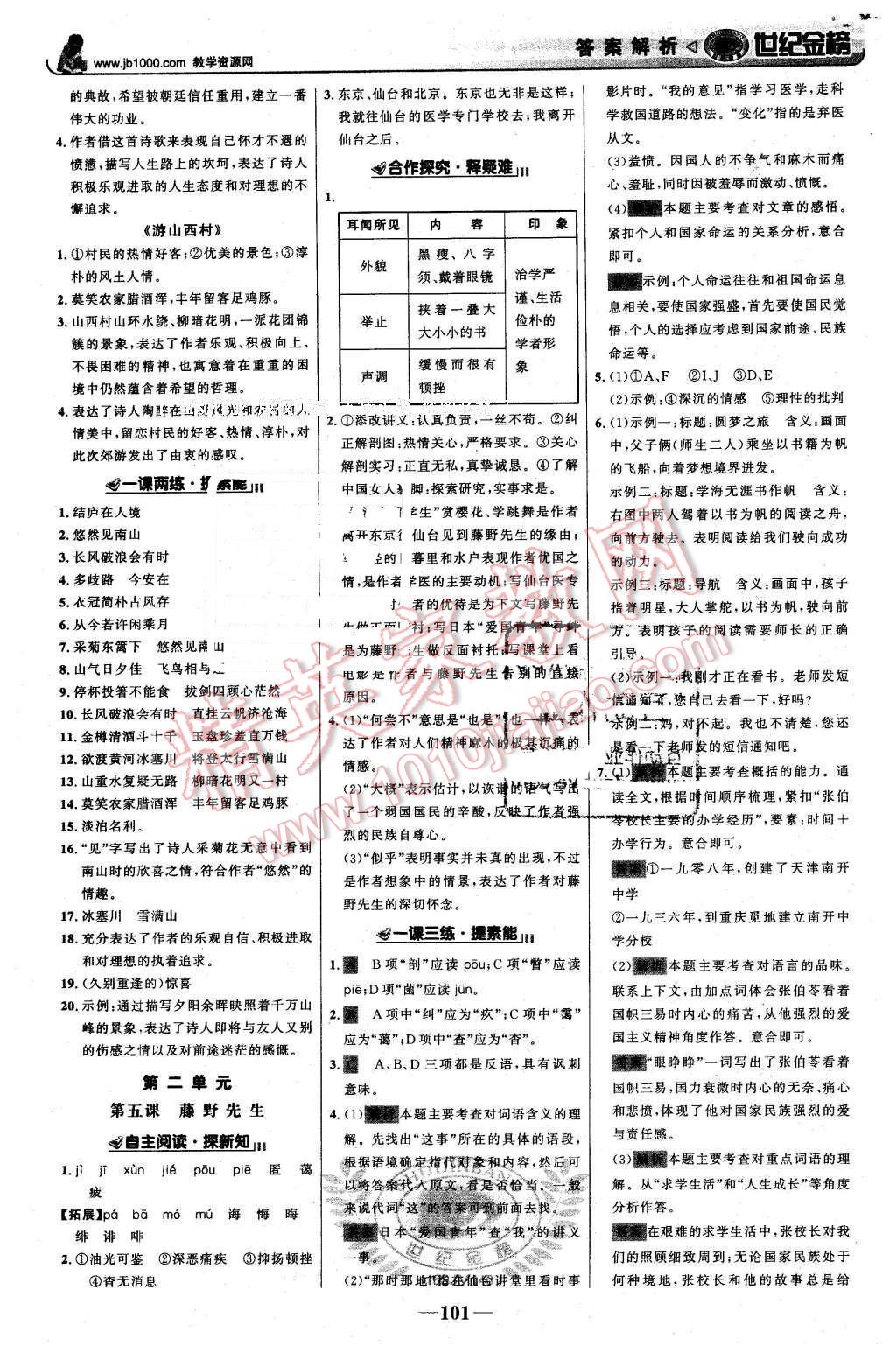 2016年世紀(jì)金榜金榜學(xué)案九年級(jí)語(yǔ)文下冊(cè)蘇教版 第2頁(yè)