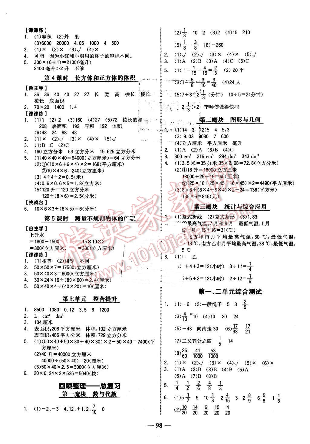 2016年世紀金榜金榜小博士五年級數(shù)學下冊青島版 第6頁