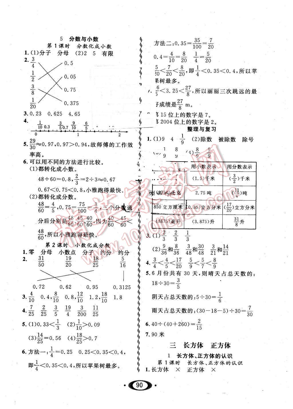 2016年小學(xué)生1課3練培優(yōu)作業(yè)本五年級(jí)數(shù)學(xué)下冊(cè)西師大版 第4頁(yè)