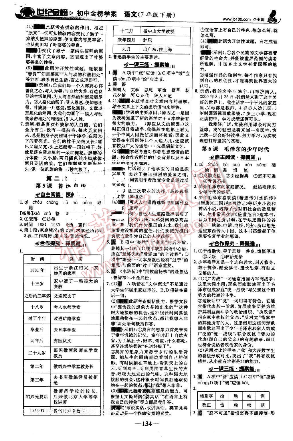 2016年世紀(jì)金榜金榜學(xué)案七年級(jí)語(yǔ)文下冊(cè)語(yǔ)文版 第3頁(yè)