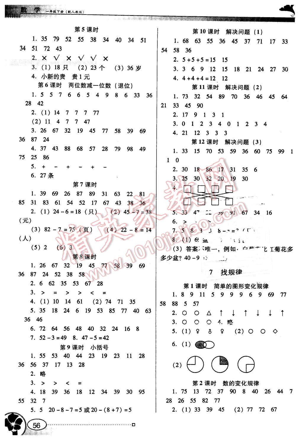 2016年南方新課堂金牌學(xué)案一年級(jí)數(shù)學(xué)下冊(cè)人教版 第4頁(yè)