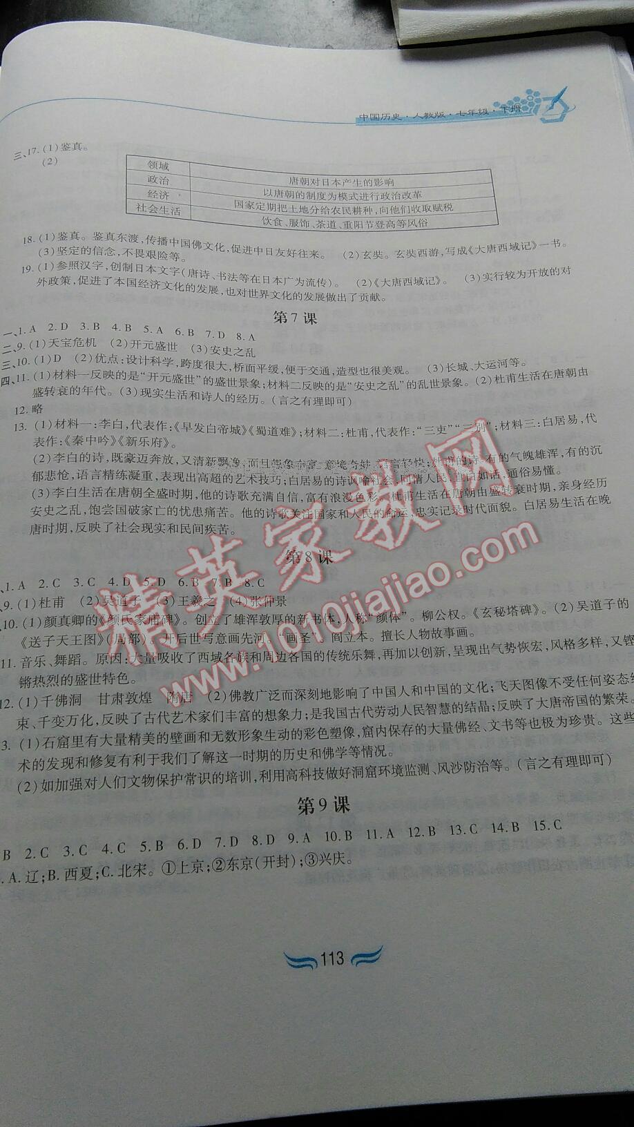 2015年新編基礎訓練七年級中國歷史下冊人教版黃山書社 第77頁