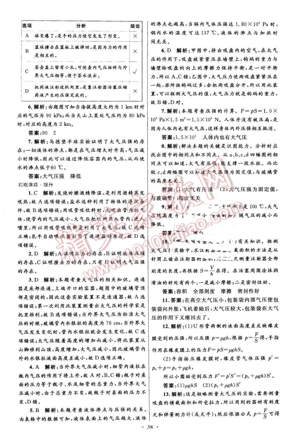 2016年初中同步测控优化设计八年级物理下册人教版 第14页