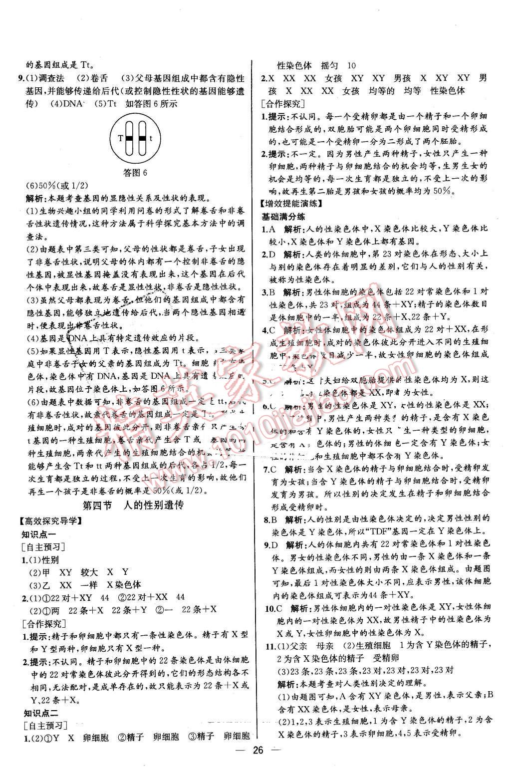 2016年同步导学案课时练八年级生物学下册人教版 第10页