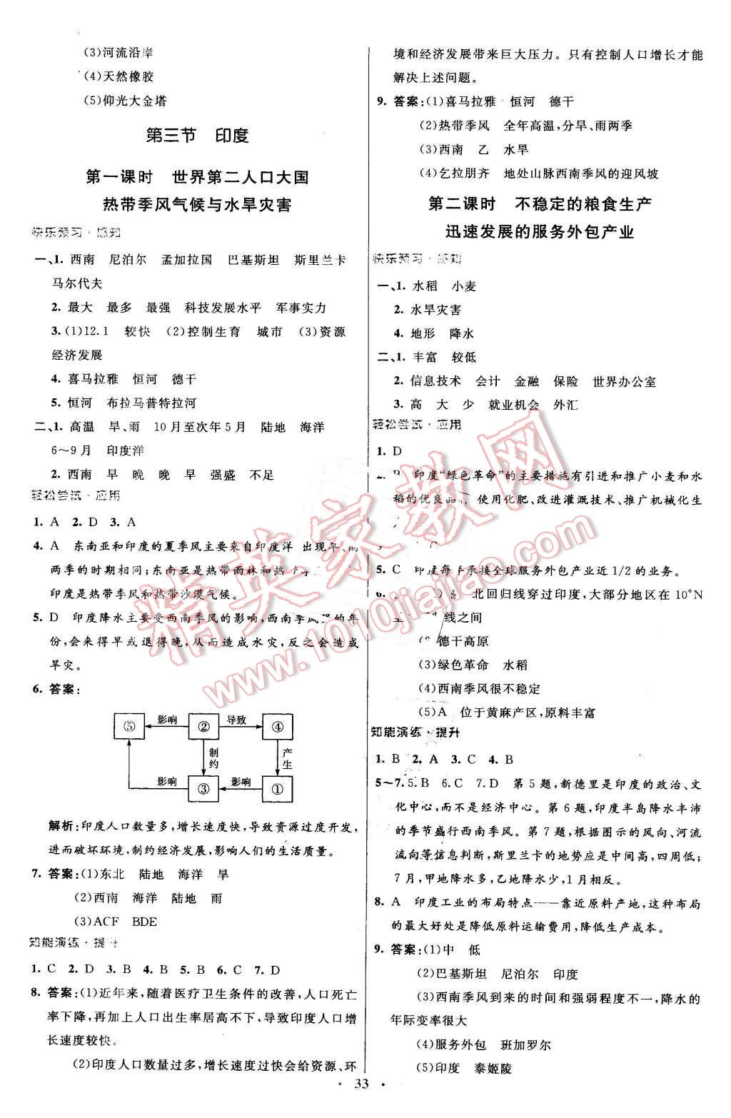 2016年初中同步测控优化设计七年级地理下册人教版X 第5页