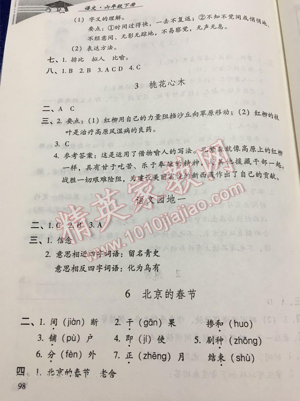 2016年學(xué)習(xí)探究診斷小學(xué)語文六年級下冊人教版 第18頁