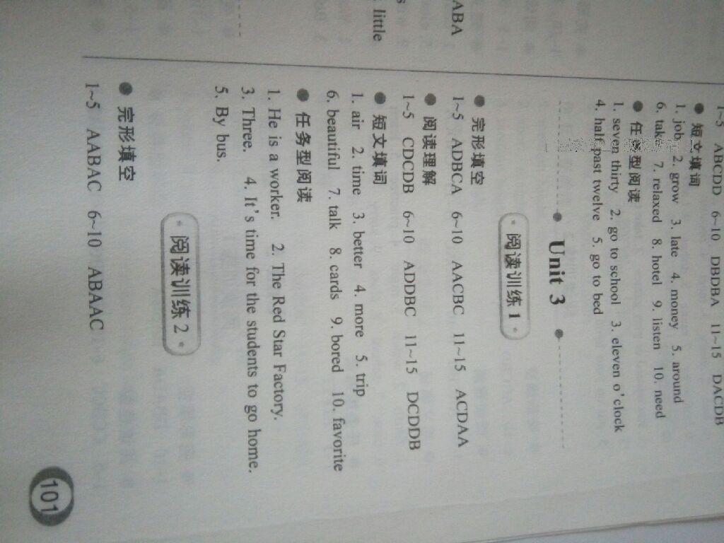 2015年英語(yǔ)閱讀訓(xùn)練七年級(jí)下冊(cè)人教版 第12頁(yè)