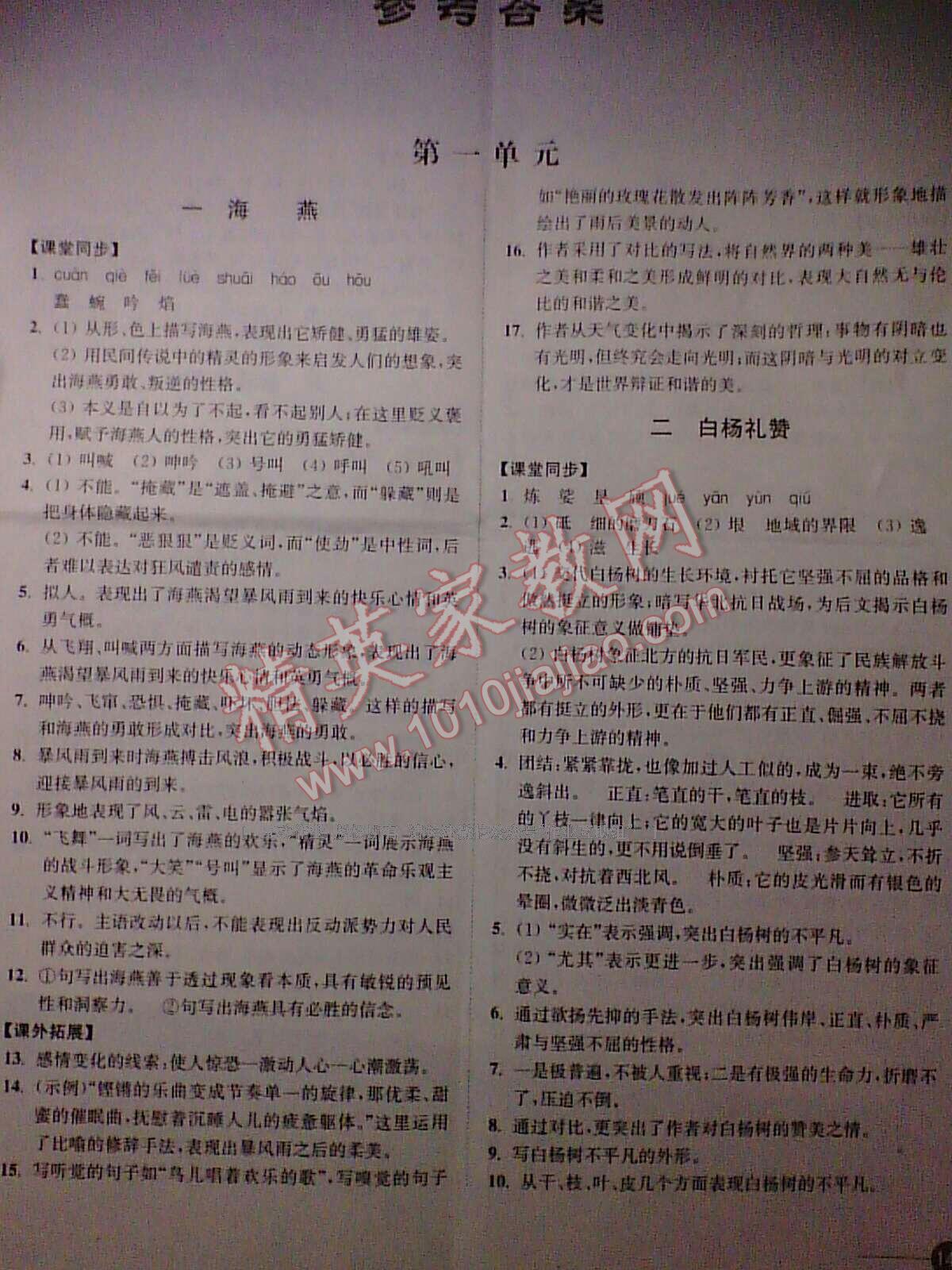 2016年同步練習(xí)八年級語文下冊蘇教版江蘇鳳凰科學(xué)技術(shù)出版社 第17頁