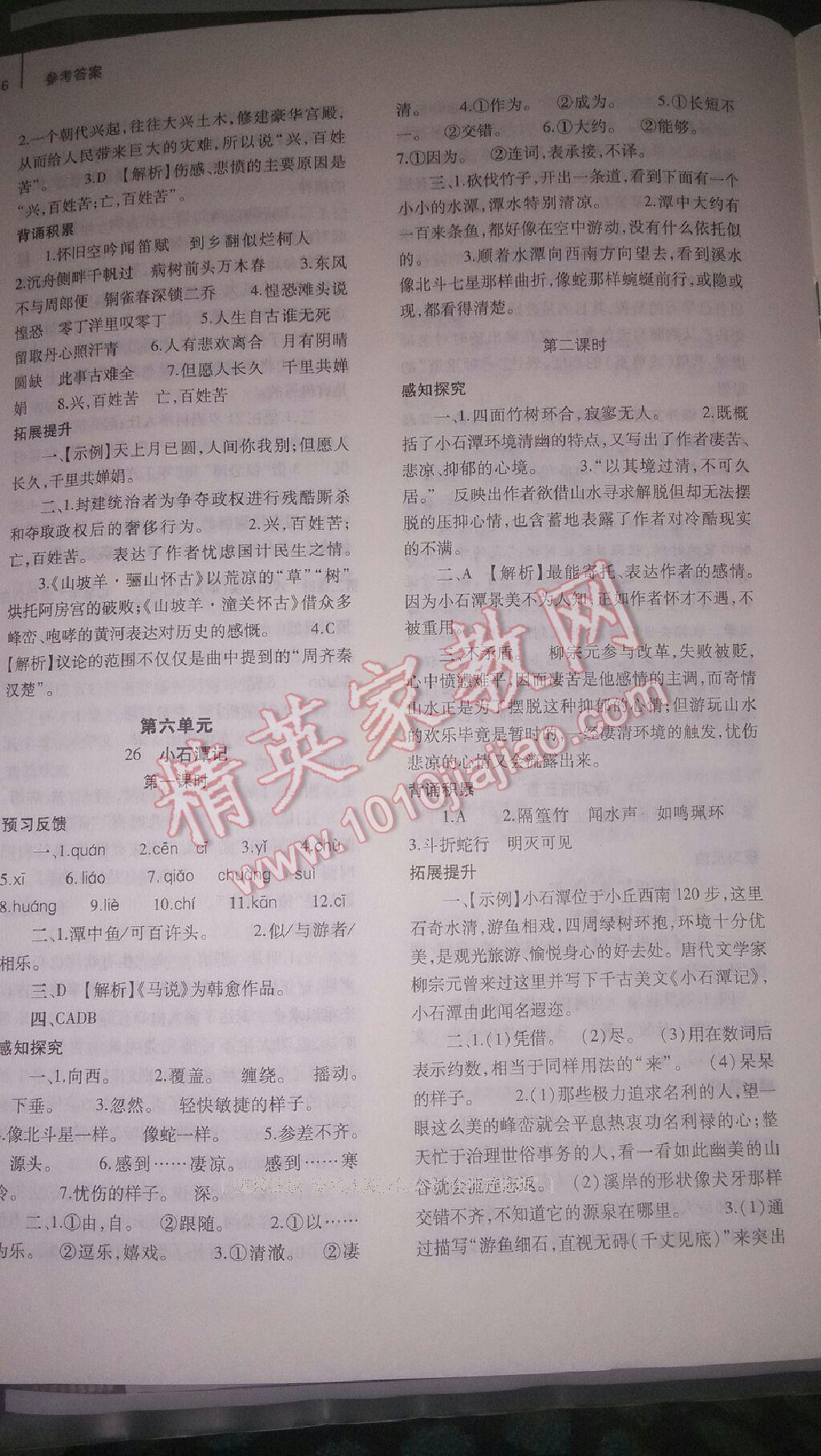 2014年基礎(chǔ)訓(xùn)練八年級語文下冊人教版 第128頁