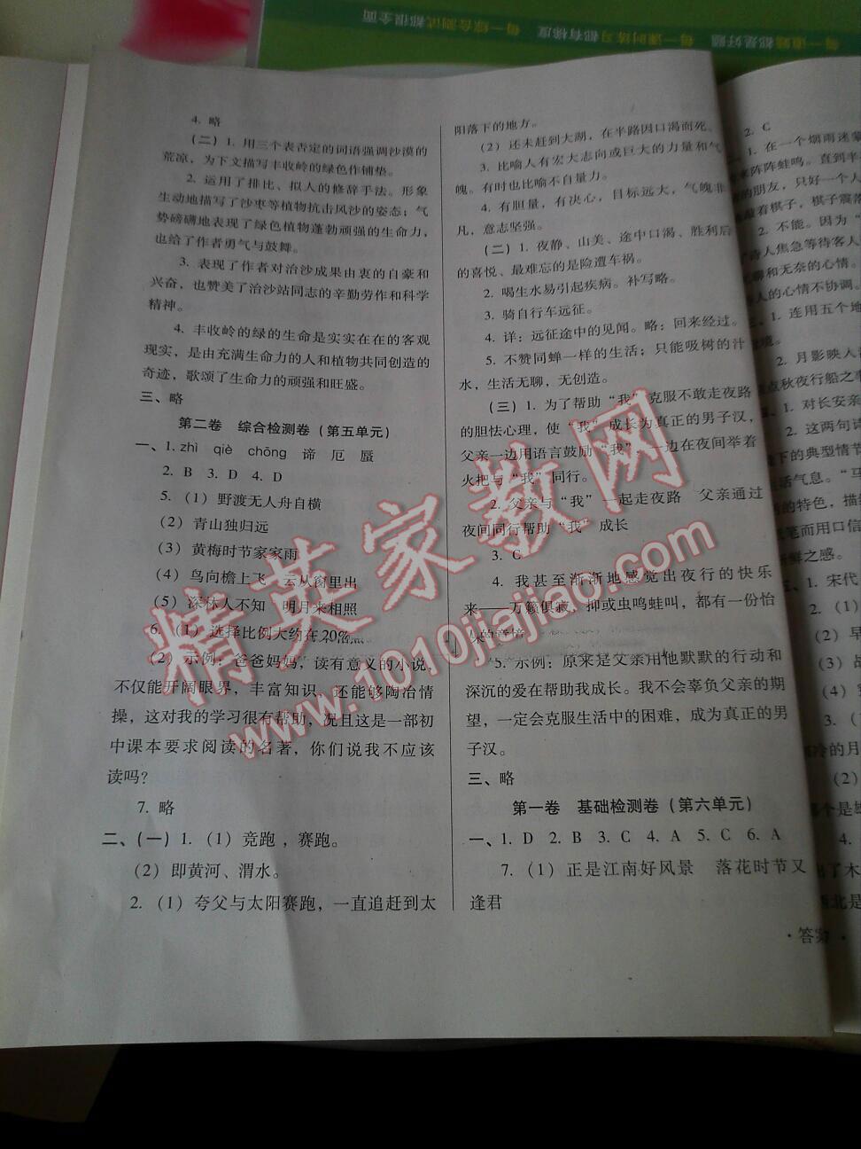 2014年單元檢測(cè)卷七年級(jí)語(yǔ)文下冊(cè) 第7頁(yè)