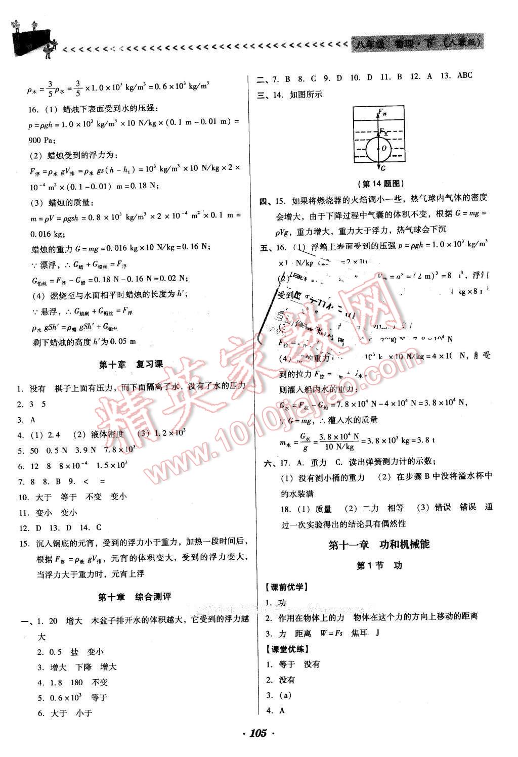 2016年全優(yōu)點練課計劃八年級物理下冊人教版 第9頁