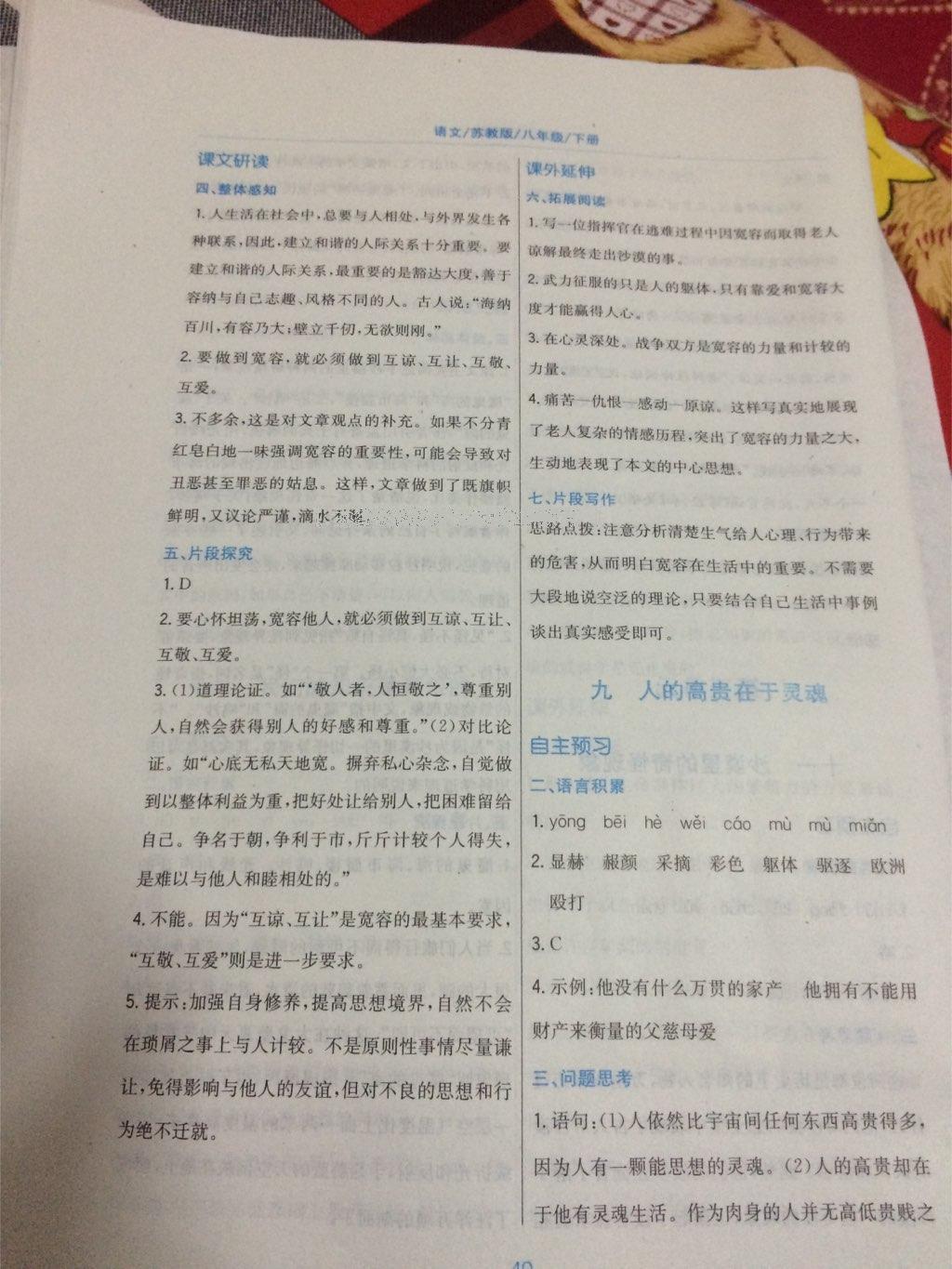 2015年新編基礎(chǔ)訓(xùn)練八年級語文下冊蘇教版 第19頁