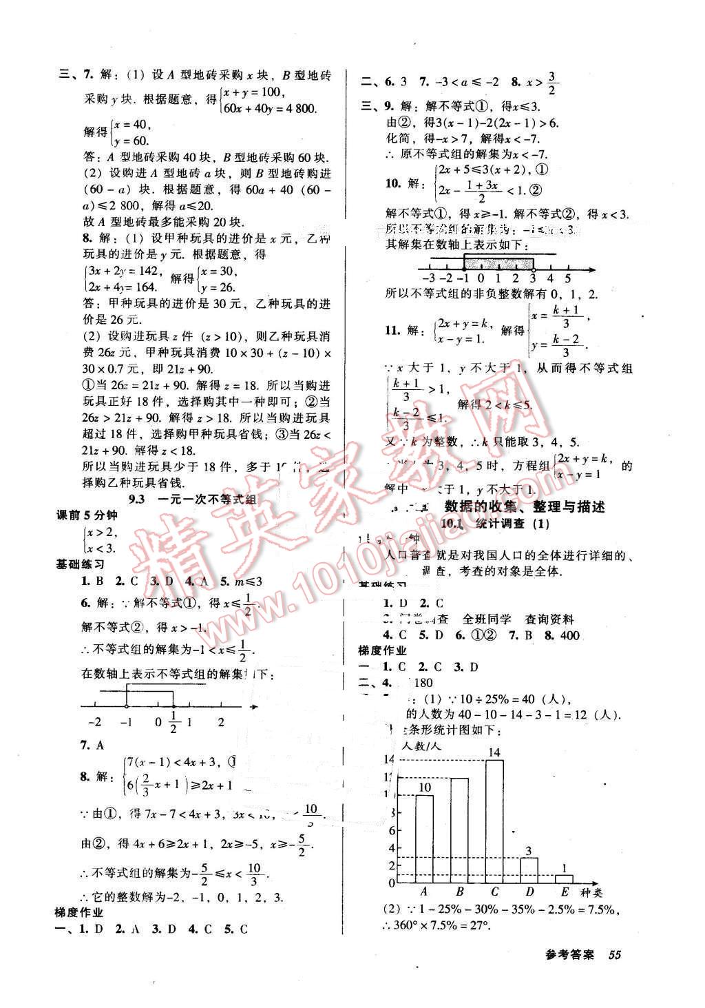 2016年52045模塊式全能訓(xùn)練七年級(jí)數(shù)學(xué)下冊人教版 第13頁